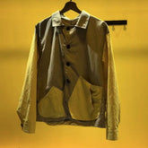 Hearujoy Large Pocket Patchwork Shirt For Men Spring Autumn Long sleeve Loose Tops Coat American Vintage Casual Color Blocked Thin Jacket