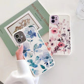 Luxury Flower Phone Case For iPhone 11 12 Pro Max X XR XS Max 7 8 Plus Mini Soft TPU Shockproof Back Cover Coque
