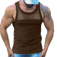 Hearujoy Mens Vest U-neck Chest Mesh Sleeveless T-Shirts Tops Summer Casual Sports Tank Tee Tshirt Clothing For Men Plus Size 5XL