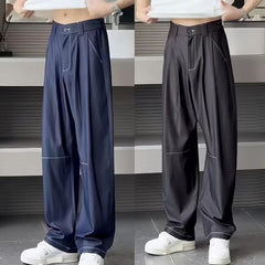 Hearujoy Advanced Hanging Thin Jeans Men Casual Loose Curved Knife Pants Summer Fashion High Street Comfortable Denim Trousers Streetwear