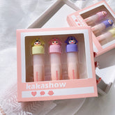 kakashow Cute Lip Mud Set Box Lip Glaze Set Velvet Matte Matte Surface White Not Easy to Dip Cup Lipstick