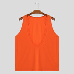 Hearujoy Big V-neck Sleeveless T-shirt Men Vest solid Color Thin casual Undershirt Summer Breathable Fitness Muscles Sport Tank Top