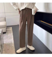 Hearujoy Korean Men Italian Style Naples Suit Pants Oversized Sagging Sensation Loose Straight Trousers Spring Summer Ins Trendy Pants