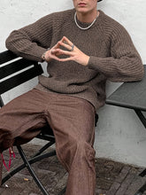 Hearujoy Men'S & Women'S Fall/Winter Crew Neck Sweater, Casual Solid Color Long Sleeve Knit Pullover, 100% Polyester Medium Stretch Fashion Knitwear