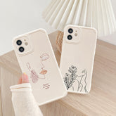 Abstract Line Face Phone Case For iPhone 11 12 13 Pro Max X 7 8 Plus XR XS Max Soft Silicone Back Cover Funda