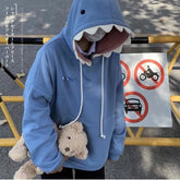 Hearujoy Funny Shark Patchwork Hoodies Autumn Kawaii Women's Sweatshirt Oversized Casual Long Sleeve Pullover cotton Couple y2k clothes