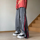 Hearujoy High Street Hip Hop Men's Jeans Patchwork Zipper Design Loose Wide Legs Trousers Spring Autumn American Vintage Denim Pants