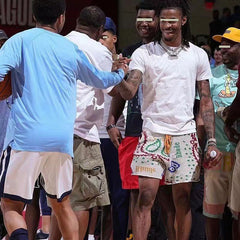 Hearujoy Cashew Flower Knitted Shorts Men Women Drawstring Loose Five Quarter Pant Summer American Vintage High Street Casual Shorts