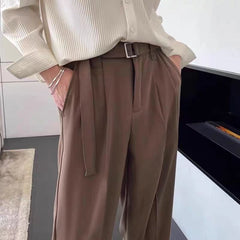 Hearujoy Korean Men Italian Style Naples Suit Pants Oversized Sagging Sensation Loose Straight Trousers Spring Summer Ins Trendy Pants
