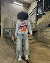 Hearujoy 2024 Summer New Fashion Big Lips Printed Oversized Hoodie Men's Y2K Street Hip Hop Harajuku Loose Long Sleeve Pullover Women's