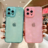 Love Heart Laser Clear Phone Case For iPhone 11 12 13 Pro Max 13 Mini X XR 7 8 Plus 13 Pro 6 6S SE 2 Soft Bumper Lens Protection