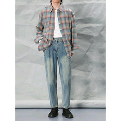 Hearujoy Vintage Make Old Washed Jeans Men Tapered Denim Pants Autumn Pure Cotton Fashion Straight Trouser British Style Casual Pant Male