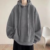 Hearujoy Big Drawstring Corduroy Hoodie For Men Autumn And Winter with Plush Thickened Loose hooded sweatshirt Fashion Vintage Tops Coat