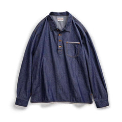 Hearujoy American Vintage Men Denim Shirt Oversized Loose Long Sleeve Pullover Top Spring Autumn Fashion Trendy Men's Clothing Streetwear