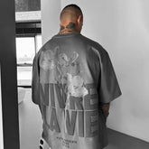 Hearujoy Oversized T Shirts For Men Hip Hop Streetwear Fashion Floral Print Short Sleeve Tees Summer Casual Loose O Neck T-shirt Trendy