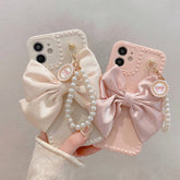 Phone Case For iphone 13 Cover Pearl Bracelet Bow For iPhone 12 11 13 Pro Max Mini X XR XS Max 6 S 7 8 Plus + Soft Phone Case