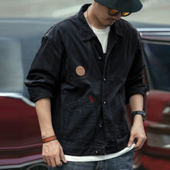 Hearujoy American Retro Heavyweight Men Workwear Jacket Safari Style Shirts Spring Autumn Long sleeve Hunting Tops Casual Loose Coat