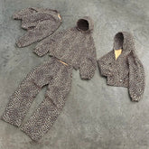 Hearujoy 90s Streetwear Y2K Retro 2 Piece Set Leopard Pattern Streetwear Men Women Trendy Harajuku Boxy Pullover Zipper Hoodie Oversized Track Pants Set