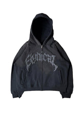 Hearujoy Punk Gothic oversize hoodie with wash effect and letter print
