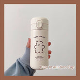 Korean Style Kawaii Girl Simple Bear Vacuum Flask Water Bottle Water Cup Cute Creative Outdoor Portable Vacuum Flask