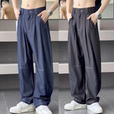 Hearujoy Advanced Hanging Thin Jeans Men Casual Loose Curved Knife Pants Summer Fashion High Street Comfortable Denim Trousers Streetwear