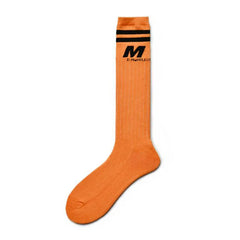 Hearujoy Socks Men Calcetines High Socks Striped Fashion Men's Clothing Calcetines Hombre Solid Letter Football Long Socks Meias