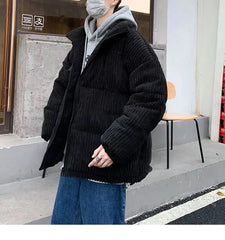 HEARUJOY - Winter Jacket Men Parkas Thicken Warm Coat Stand Collar Oversize Parkas Korean Style Male Padded Coat Warm Jackets Harajuku
