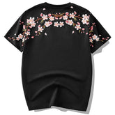HEARUJOY - Embroidery T Shirt Men Women Flower Loose Casual T Shirt Summer Cotton Hip Hop Tee Tops Short Sleeve Male Harajuku Streetwear