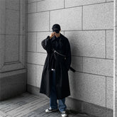 mens fall fashion Autumn and Winter New Men's Mid-Length Trench Coat Korean Handsome Yupi Coat British Style Coat