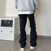 drip outfit men American Jeans Men's Spring and Autumn Straight Casual Pants 2024 New Retro Versatile Wide Leg Pants