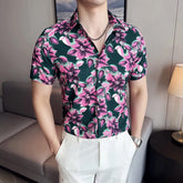 HEARUJOY - Fashion Mens Hawaiian Shirt Male Casual Colorful Printed Beach Shirts Men Short Sleeve Shirts Camisa Hawaiana Hombre