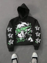 Hearujoy Hip hop street vintage letter star print hoodie men y2k Brother Harajuku fashion trend couple casual loose oversized sweatshirt