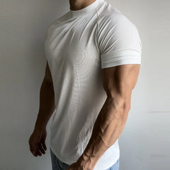 HEARUJOY - Fashion Sports T-shirt T-shirt Short Sleeve Shirt Quick Dry Gym Top Solid Color Pattern Daily And Holiday Use O Neck Design