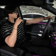 HEARUJOY - Summer Men's Clothing Leisure Light Luxury Knitted Polo Shirt Korean Striped Short Sleeve Retro Breathable Fashion Knitwear