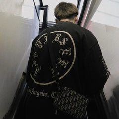 Hearujoy Fashion Brand American Streetwear Retro Wash Plus Size Men's Loose Hoodie Tatoo Chicano Graffiti Long Sleeve Hoodie