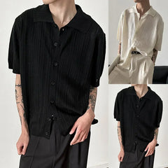 HEARUJOY - For Work Lightweight Short Sleeve Korean Style Shirt All Match Men Shirt For Summer Korean Style All-match Clothing