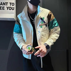 Hearujoy Premium Splicing Jacket for Men Popular Trendy Brand Jacket Cool and Stylish Men's Casual Top