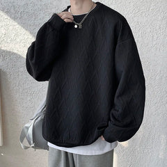 HEARUJOY - American Style Men's Crew Neck Sweatshirt Basic Pullover Harajuku Sweatshirt Long Sleeve T-shirt Fashion Men's Clothing 5XL