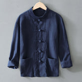 HEARUJOY - Comfy Fashion Leisure Men T-shirts Kung Fu Long Sleeve Plus Size Shirts Traditional Breathable Buckle Button Up