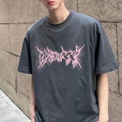 Hearujoy Pure Cotton American High Street Short-Sleeved T-Shirt For Men Summer Casual Loose Large Size Trendy Printed Hip-Hop Top