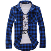 HEARUJOY - Men's Plaid Shirt Button Down Casual Check Shirt Long Sleeve Slim Spring Autumn Male Brand Soft Comfortable Fashion