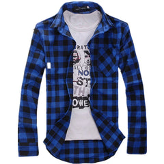 HEARUJOY - Men's Plaid Shirt Button Down Casual Check Shirt Long Sleeve Slim Spring Autumn Male Brand Soft Comfortable Fashion