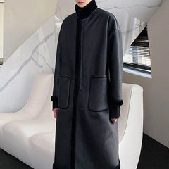 HEARUJOY - Winter New Men's Mid-Length Fur Coat American Retro Fashion Trend Casual Loose High Street Windproof Niche Men's Tops