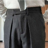 HEARUJOY - High Waisted Straight Leg Versatile Business Casual Suit Pants Pantalones Hombre Men Social Trousers Double Pleated Trousers Men