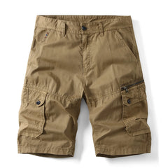 HEARUJOY - Summer New Tactical Cargo Shorts Men Khaki Jogger Cotton Shorts Men Casual Loose Knee Length Pants