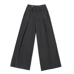 Hearujoy Mens Y2k Basic Casual Pants 2024 New Genderless Fashion Individuality Loose Retro Solid Color Floor-Length Wide-Leg Pants Unisex