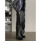 HEARUJOY - American Retro Loose Straight Overalls Men's Spring Autumn Multi-pocket Casual Trousers Casual Pants