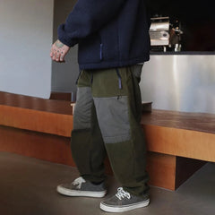 Hearujoy Men's Casual Cargo Pants Fashionable Street Hip-Hop Stitched Solid Color Japanese Loose Trousers Spring Summer New Style