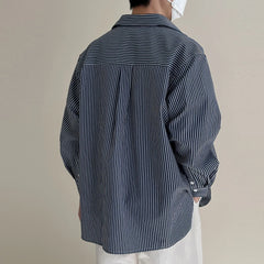 HEARUJOY - Casual Vacation Look Striped Long Sleeve Spring Autumn Top Comfortable Fit Daily Wear Shirt Holiday Casual Wear