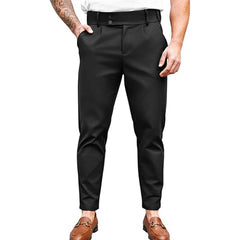 HEARUJOY - Mens Slim Fit Button Stretch Tight Tapered Fashion Skinny Pants 2025 Summer New Trend Business Casual Trousers Mens Clothing